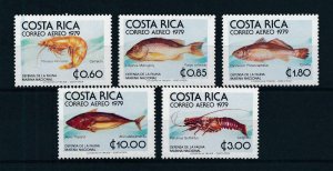 [104378] Costa Rica 1979 Marine life fish shrimp lobster  MNH