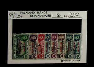 Falkland Islands, Dependencies 1944 SG D1 - D8 * MH KGVI (002697)