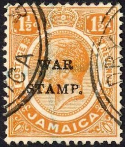 Jamaica SG71 1 1/2d Orange Inverted D for P