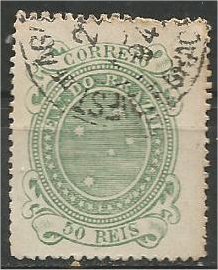 BRAZIL, 1890, used 50r Southern Cross Scott 100b