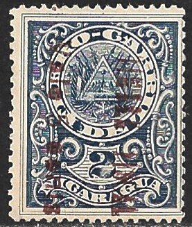 NICARAGUA 1911 15c on 5 on 2 Telegraph Stamp Split Date  T152var VFU