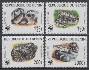 XG-BA730 BENIN - Wwf, 1999 Reptils, Snakes, Pythons MNH Set