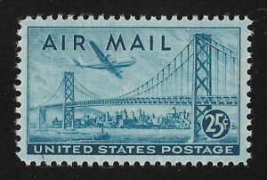 SCOTT #C36 SINGLE TWENTY FIVE CENT MINT NEVER HINGED AIR MAIL FREE SHIPPING !!