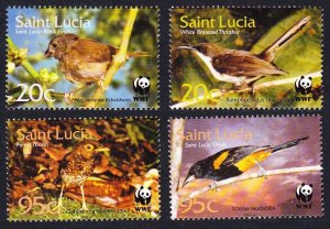 St. Lucia WWF Birds 4v 2001 MNH SC#1132-1135 SG#1242-1245 MI#1142-1145