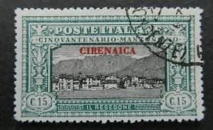 Italia Colonie Cyrenaica Manzoni 1924 15c used A5951-