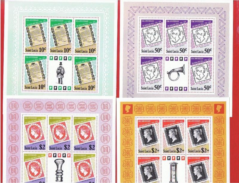 St.Lucia #478a-481a  MNH OG  Sheets of 5  Older Stamps  