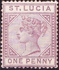 ST LUCIA 1886 QV 1d Dull Mauve Die I SG42 MH