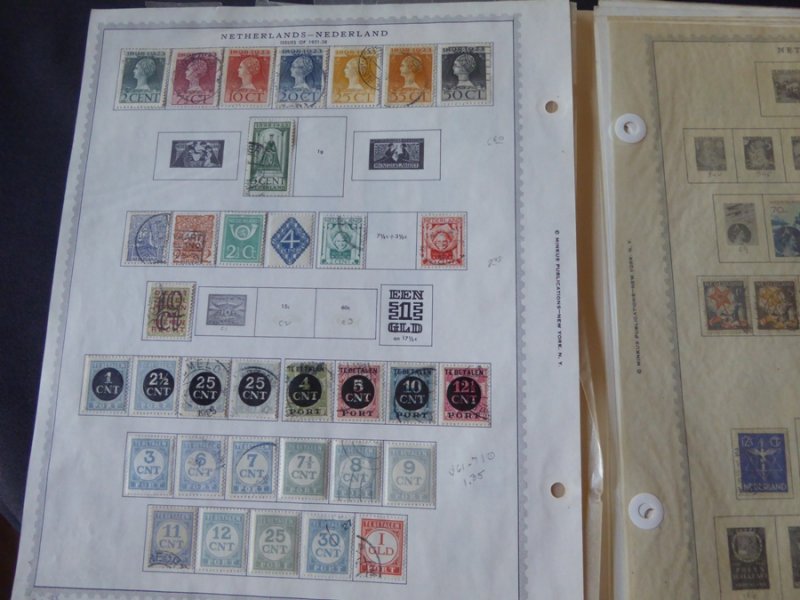 Netherlands and Colonies 1913-1914 Stamp Collection on Album Pages​