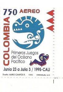 COLOMBIA 1995 SPORT GAMES OF PACIFIC OCEAN IN CALI SPORTS EMBLEM SC C875 MI 1988
