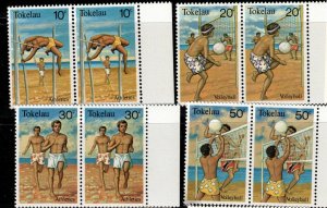 TOKELAU Scott # 77-80 MNH Pairs - Athletics, Volleyball