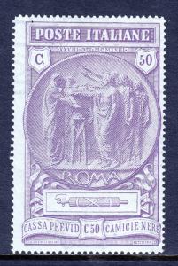 ITALY — SCOTT B18 — 1923 50C+50C FASCIST SEMI-POSTAL — MH — SCV $32.50