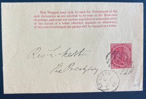 1910 St Kitts & Nevis Postal Stationery Newspaper Wrapper Cover