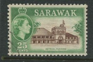 Sarawak -Scott 206 - QEII Definitives - 1955 - VFU - Single 25c Stamp