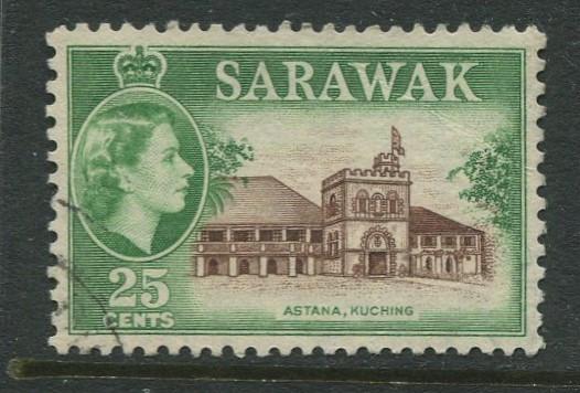 Sarawak -Scott 206 - QEII Definitives - 1955 - VFU - Single 25c Stamp