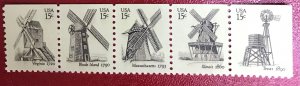 1980 USA Scott 1738-1742 MNH Strip of 5 Windmills Lot 932