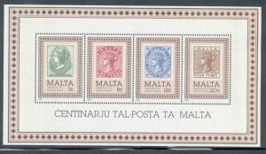 Malta Sc 656a 1985 100th Anniversary Malta stamps stamp sheet mint NH