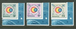 Ghana # 186-88 Year of Quiet Sun (3)  Mint NH