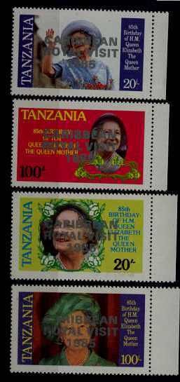 Tanzania 295-98 MNH Royal visit SCV36