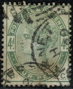 QV 1883 4d Dull Green Wmk. 49 (Imp Crown) Used S.G. 192 (2)