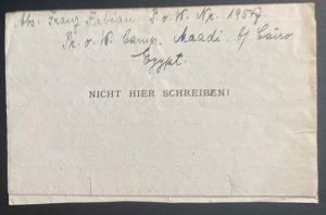 1947 Egypt German POW Prisoner Of War British MEF Camp Letter Cover To Frankfurt