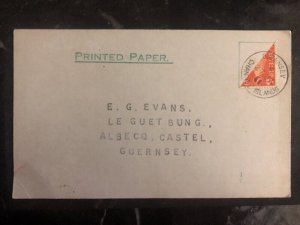 1941 Guernsey Channel Islands England Occupation Cover Postcard Bi Sect Stamp P