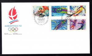 1399-1403, Scott, Cachet Combination, FDC, Winter Olympics, Canada, 1992 Feb 7