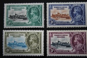 Turks& Caicos Islands 1935 GV Silver Jubilee set SG 187/190 mint