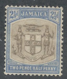 JAMAICA 1903 ARMS 21/2D VARIETY SER.ET WMK CROWN CA