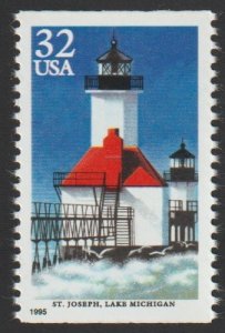 SC# 2970 - (32c) - Great Lakes Lighthouses St Joseph - MNH single