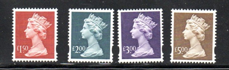 Great Britain Sc MH280-83 1999 High Value  QE II Machin Head stamps mint NH