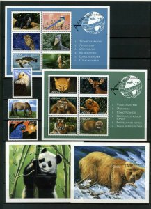 ANGOLA 1999 FAUNA WILDLIFE SET OF 3 STAMPS, 2 SHEETS OF 6 STAMPS & 2 S/S MNH