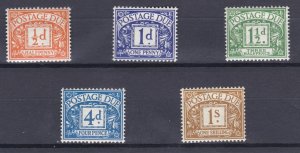 Sg D35 - D39 1937-38 George VI Full set of Postage Dues UNMOUNTED MINT/MNH