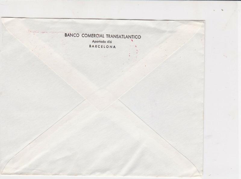 Espana Spain 1968 Banco Comercial Transatlantico Airmail Stamps Cover ref R17615