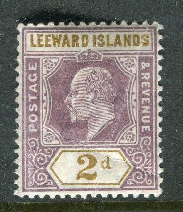 LEEWARD ISLANDS; 1902 early Ed VII issue fine Mint hinged 2d. value, Shade