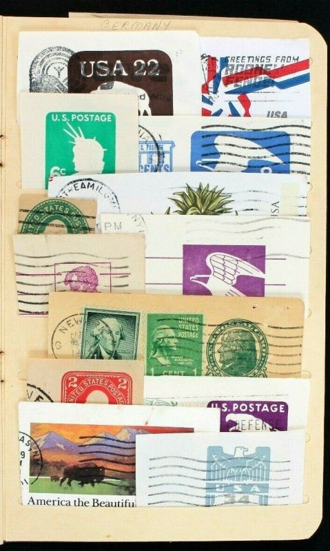US Old Cut Square Stamp Collection 103 Used in ELBE Stamp Stock Book Album 