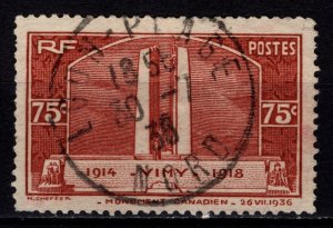 France 1936 Unveilling of Canadian War Memorial, 75c [Used]