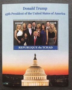 Chad 2016 Donald Trump Family, MNH, Souvenir Sheet..