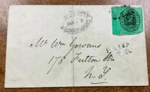 Boyd's City Express #20L8 1852  Cover  stamp tied by PAID J.T.B. Cancel