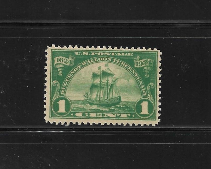 US Stamps: #614; 1c 1924 Huguenot-Walloon Commemorative; Mint Never Hinged