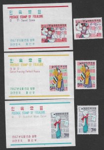 Korea 555-557, 555a-557a  MNH  21SC:$29.00