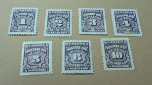 Canada Scott # J15-J20 mnh