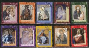 VATICAN Scott 1204-13 Used CTO 2002 San Pietro Basilic set