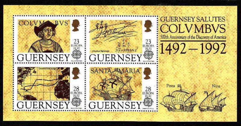 Guernsey 1992 , Columbus Sheet MNH  # 470a