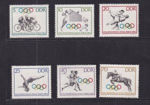 German Democratic Republic DDR #706-710,B118 MNH 1964  Olympic Games Tokyo
