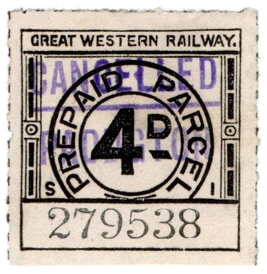 (I.B) Great Western Railway : Prepaid Parcel 4d (Paddington)