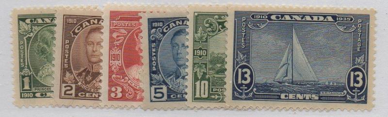 Canada Sc 211-16 1935 George V Silver Jubilee stamp set mint NH