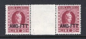 Trieste AMG-FTT Fiscal Revenue Marca Da Bollo 20L Gutter Pair MNH
