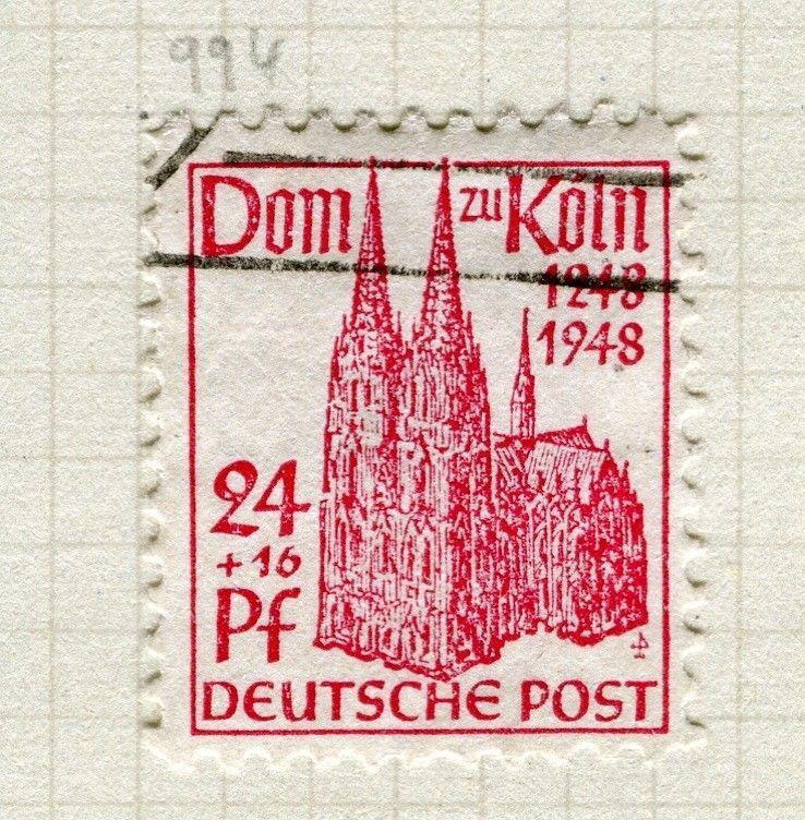 GERMANY; BERLIN 1948 British & US Zone Cologne Cathedral used 24pf. value
