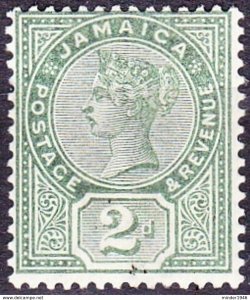 JAMAICA 1889 2d Green SG28 MH