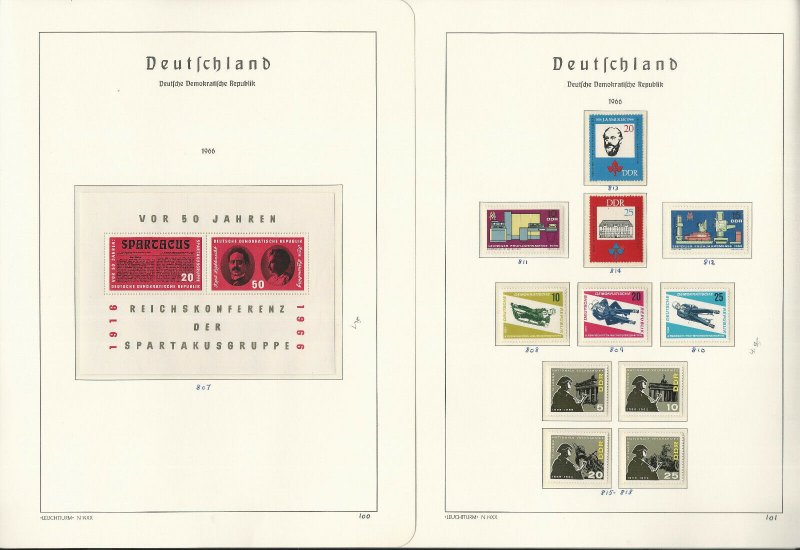 Germany DDR Stamp Collection on 24 Hingless Lighthouse Pages, 1965-67, JFZ